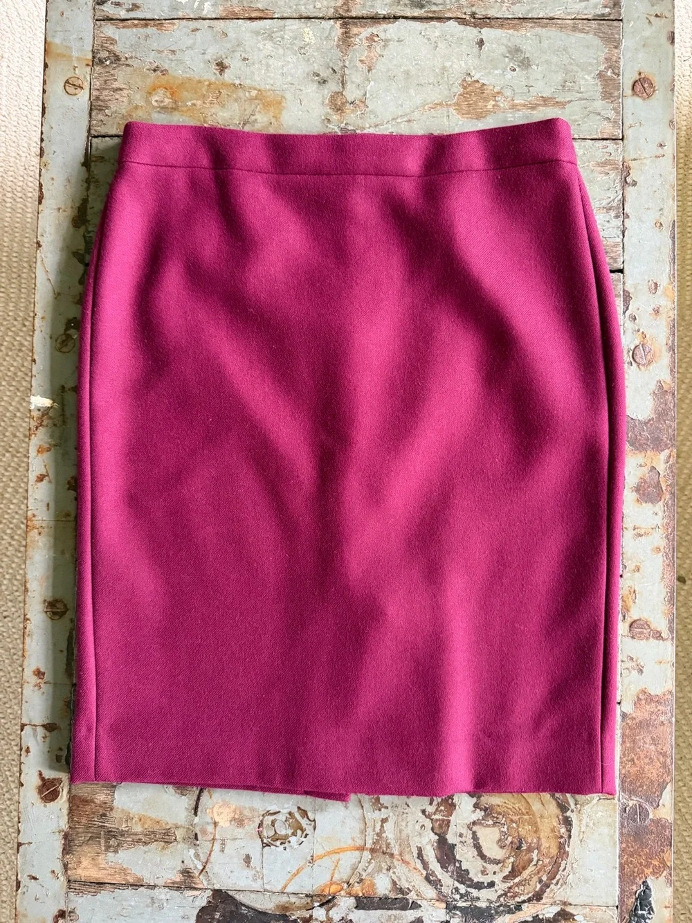 J. Crew Classic Wool #2 Pencil Skirt in Pinot Noir